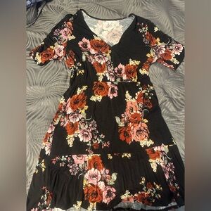 Maurices Floral Top with Black Trim